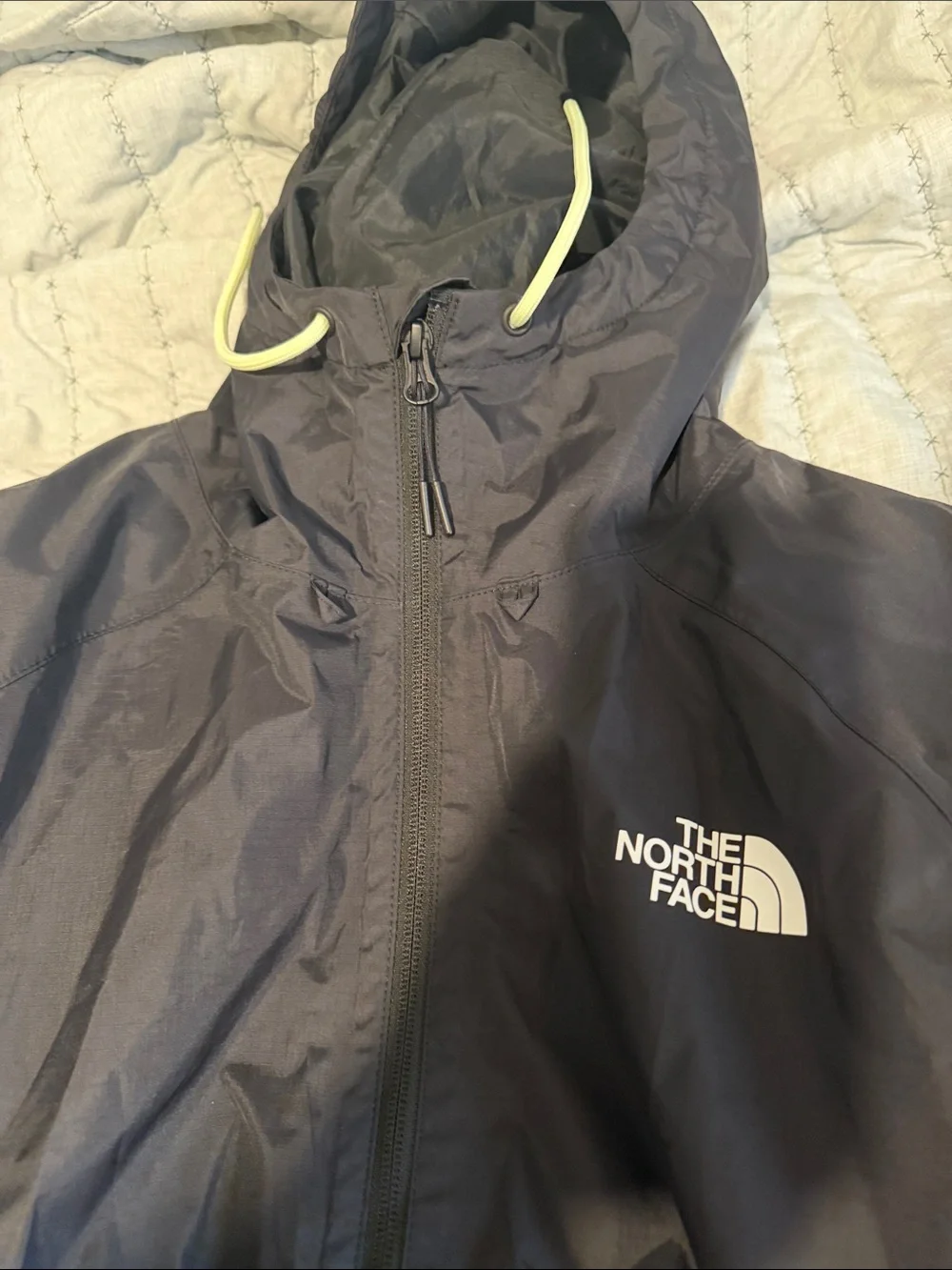 The North Face Black Hooded Windbreaker with Floral Print